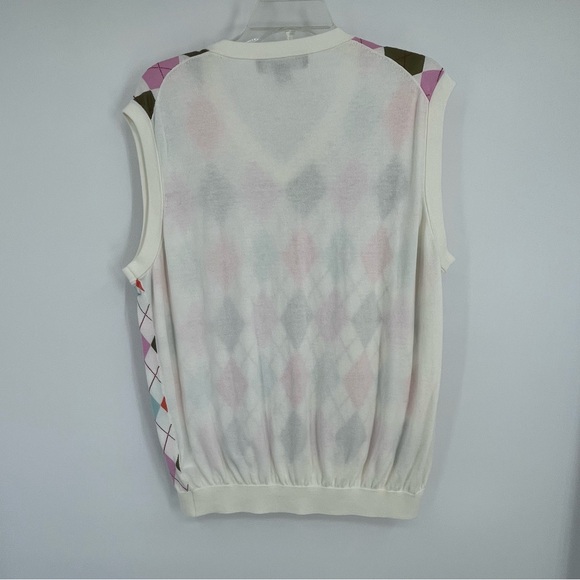 Brooks Brothers Large Argyle Sweater Vest Old Money Preppy Golf Eclectic Grandpa - Picture 3 of 8